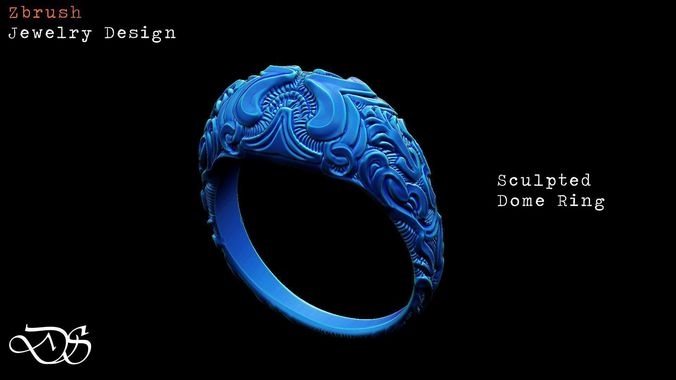 3d Printable Zbrush Dome Ring  3D print model
