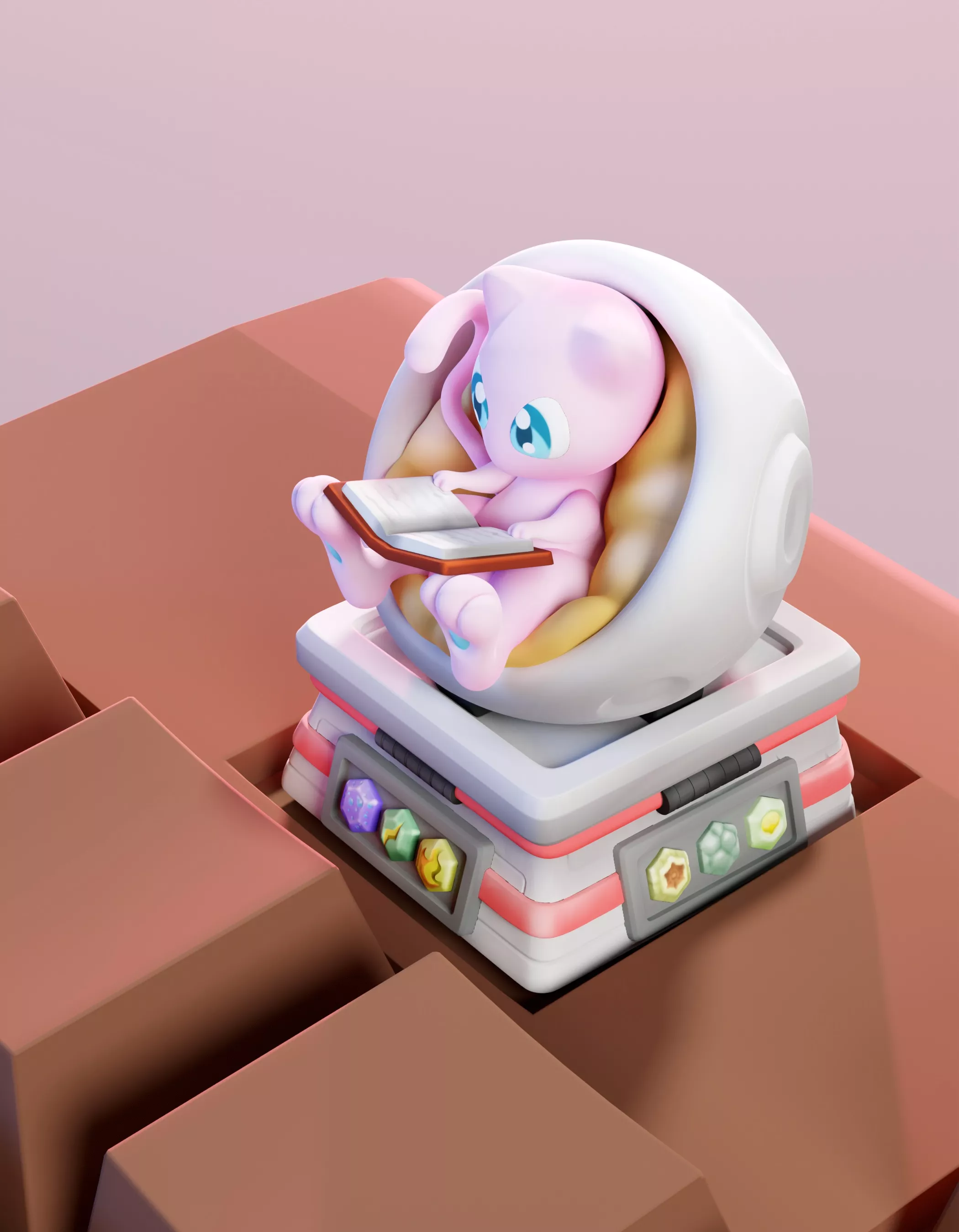Mew Keycap STL - Fan art Pokemon Keycap - 3D Print 3D print model