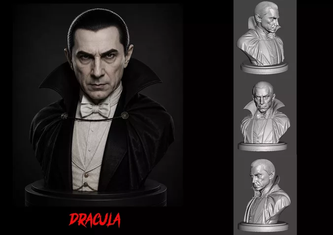 Classic Universal Monsters Dracula Bust 3D print model 