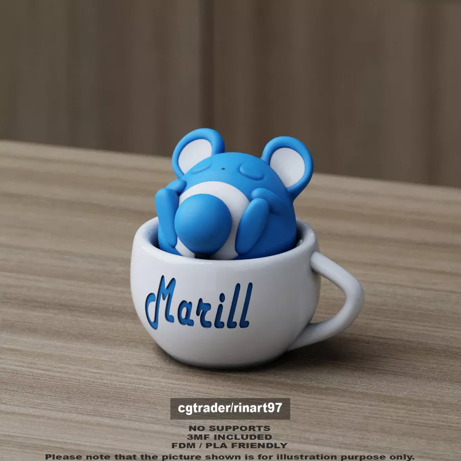 Marill chill cup 3D print model