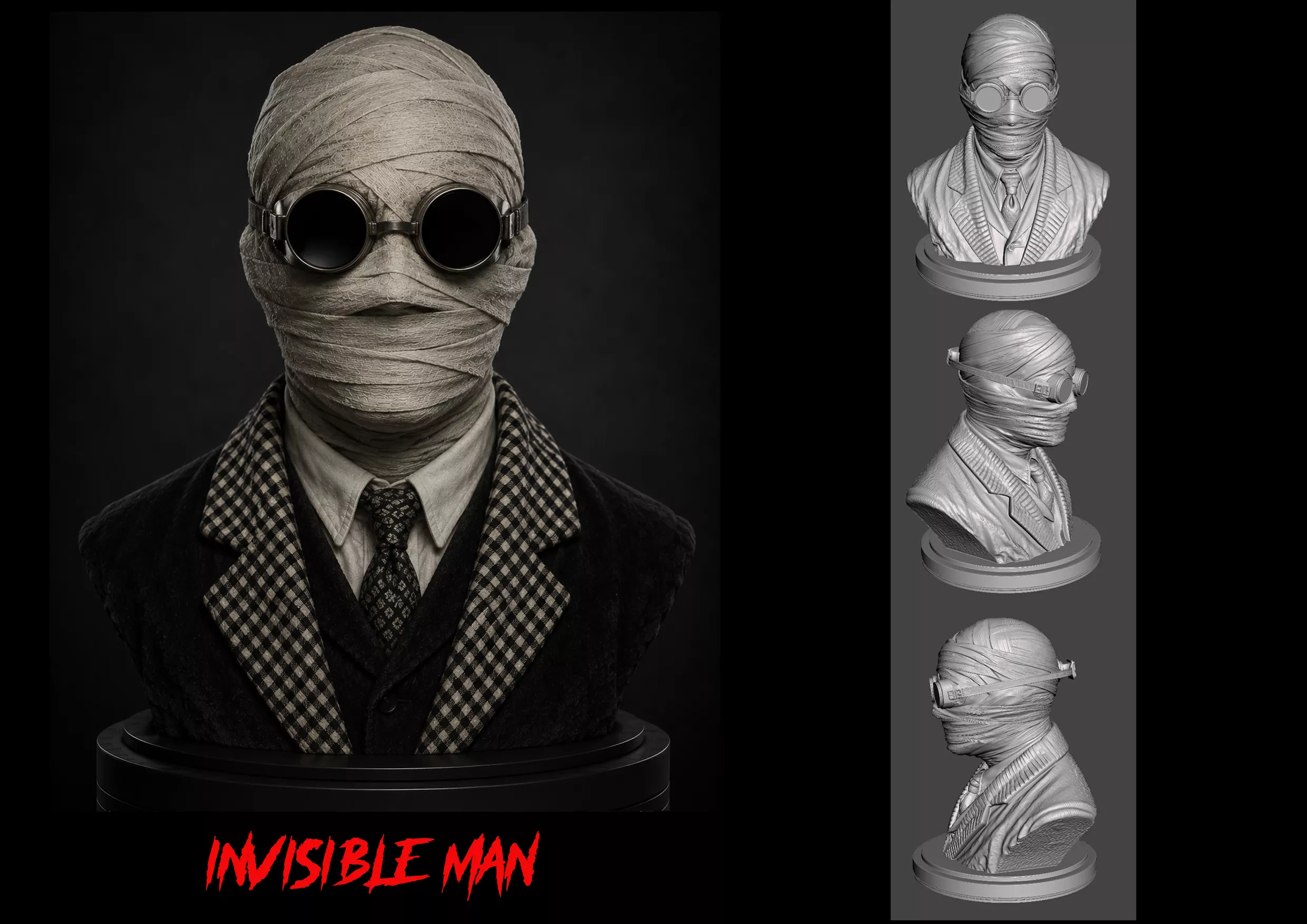 Classic Universal Monsters The Invisible Man Bust 3D print 3D print model