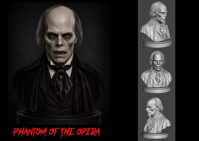 Classic Universal Monsters Phantom of the Opera Bust 3D print 