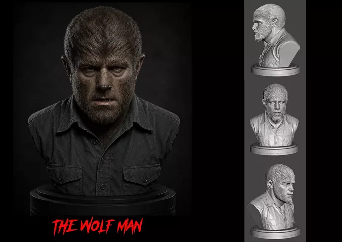 Classic Universal Monsters The Wolf Man Bust 3D Print