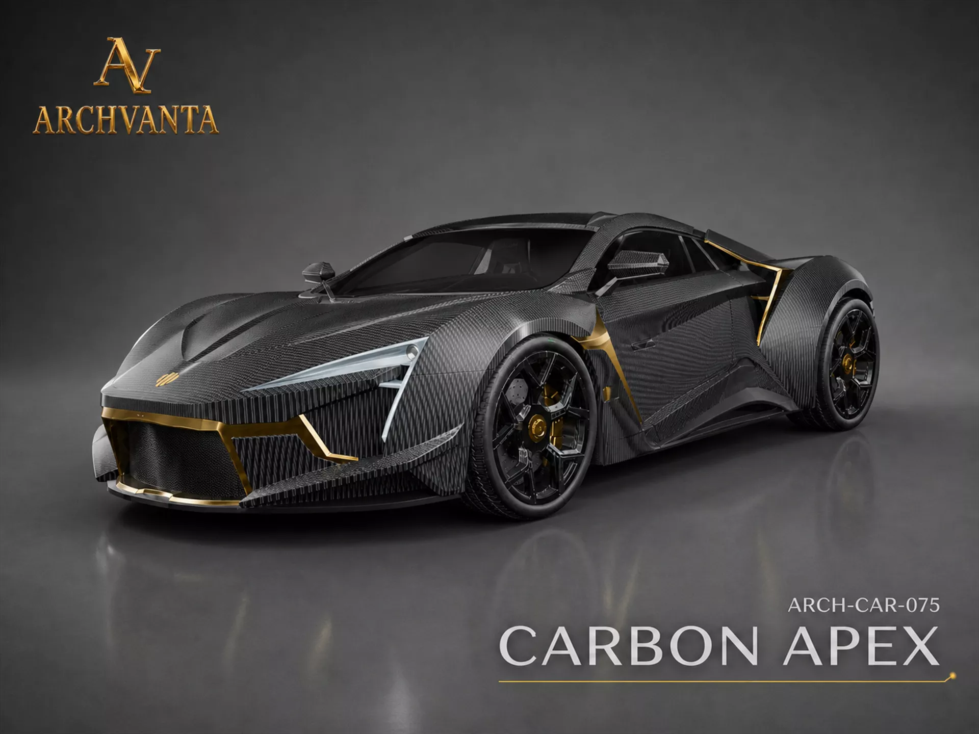 Carbon Apex Futuristic Supercar - High Detail 3D Model 3D model