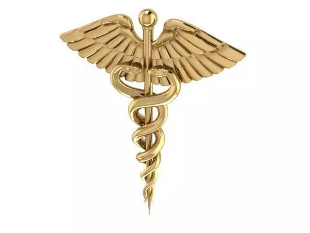0101228 caduceus medical symbol 3D print model