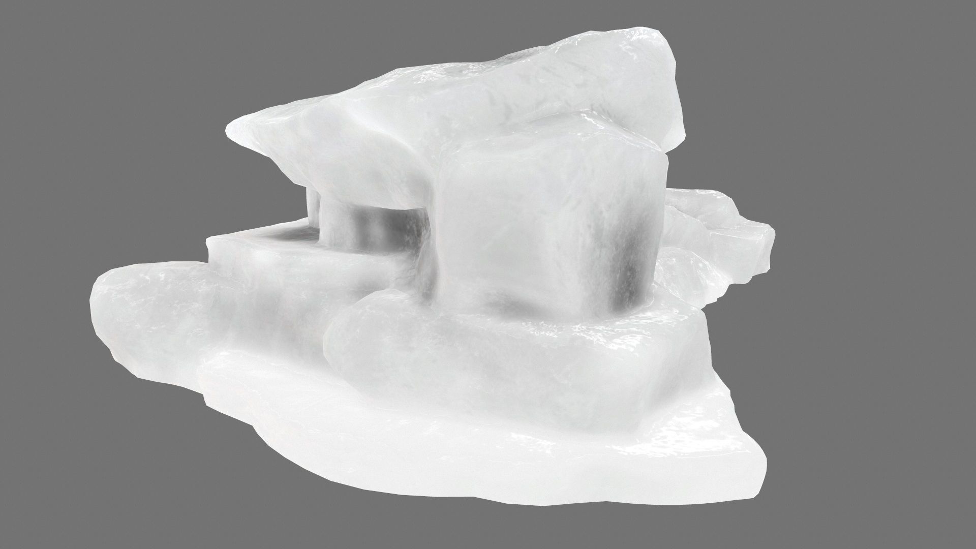 ice mountain Low-poly 3D model_1