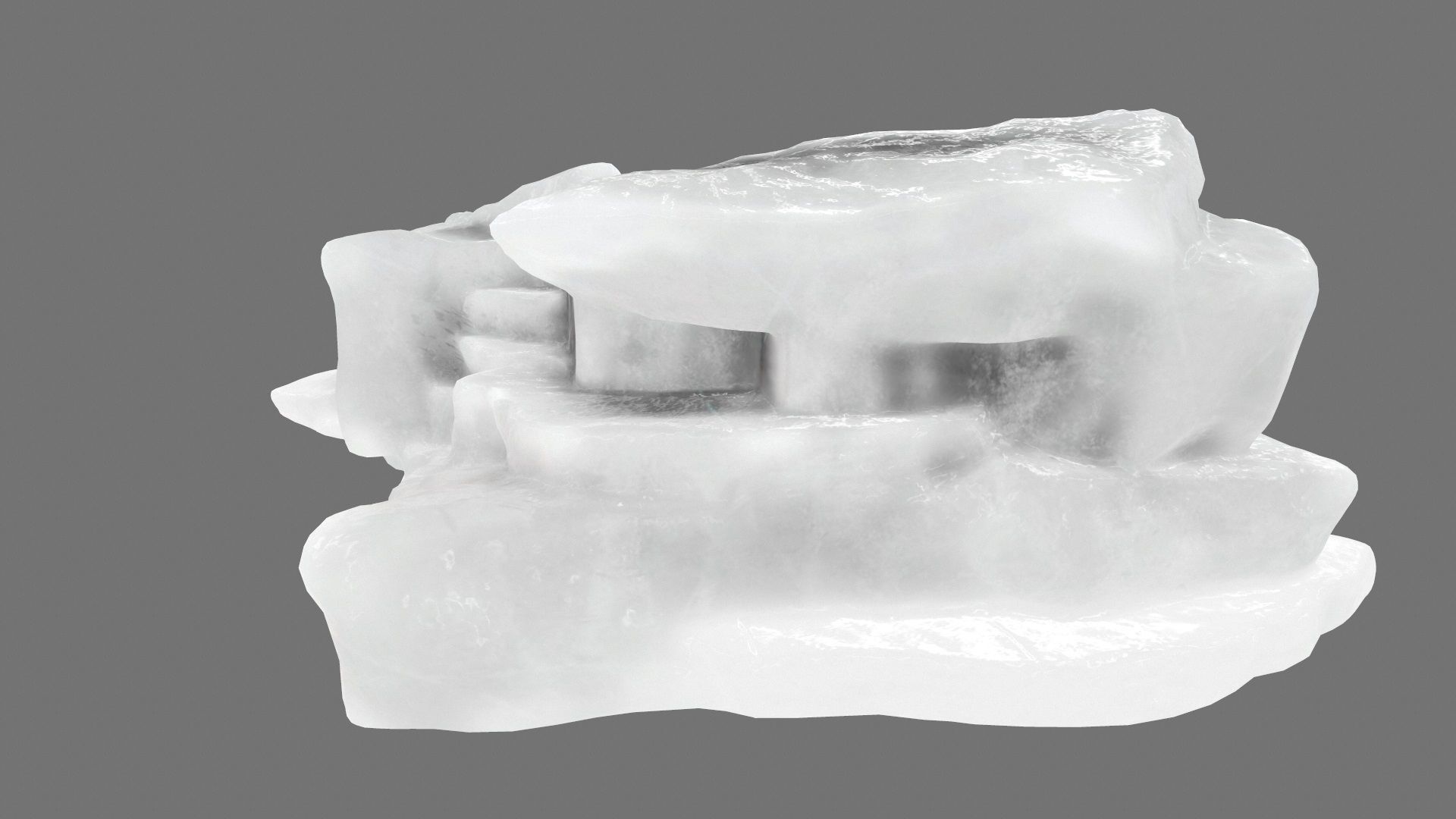 ice mountain Low-poly 3D model_3