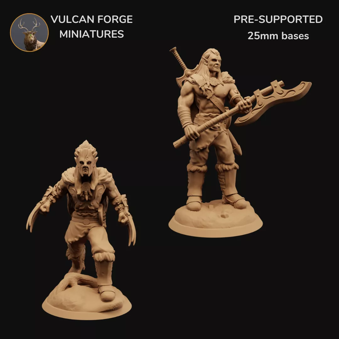 Elf Barbarian bundle 3D print model