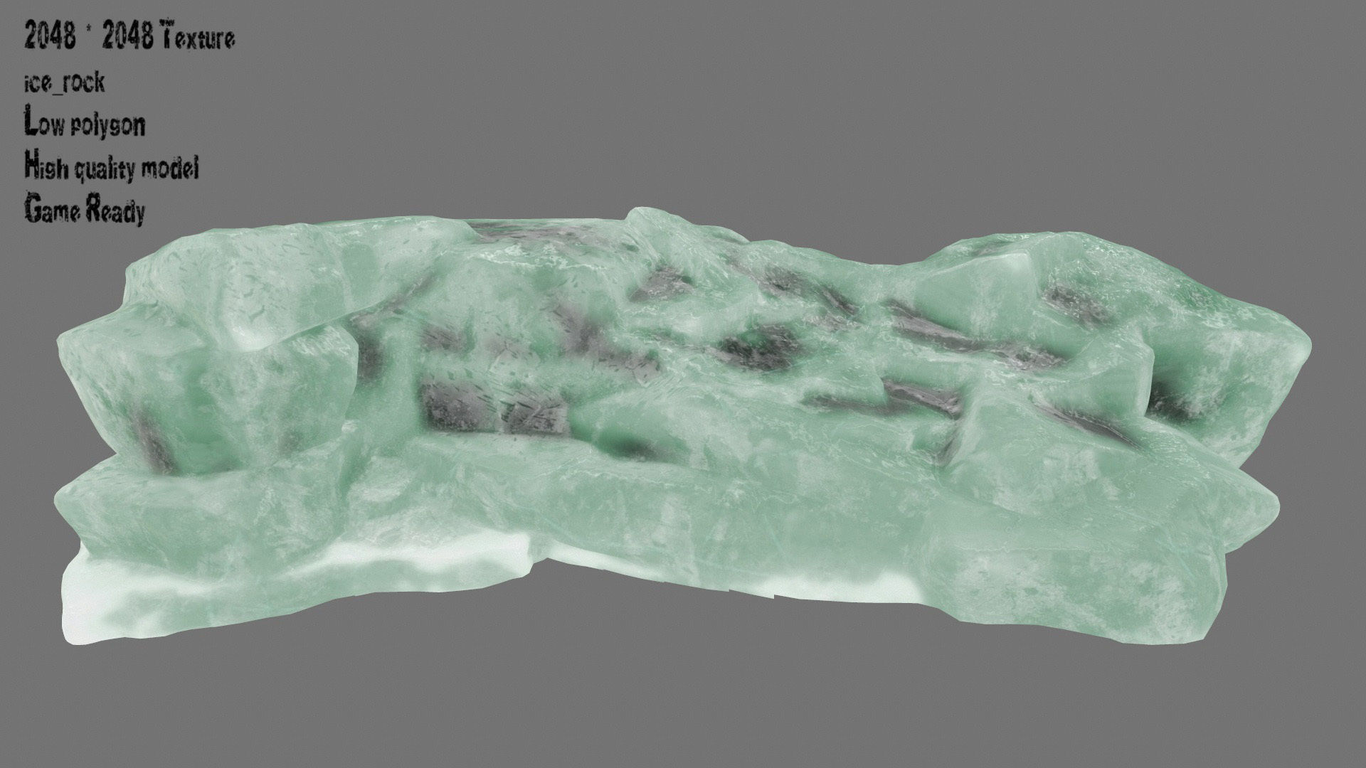 ice mountain Low-poly 3D model_3