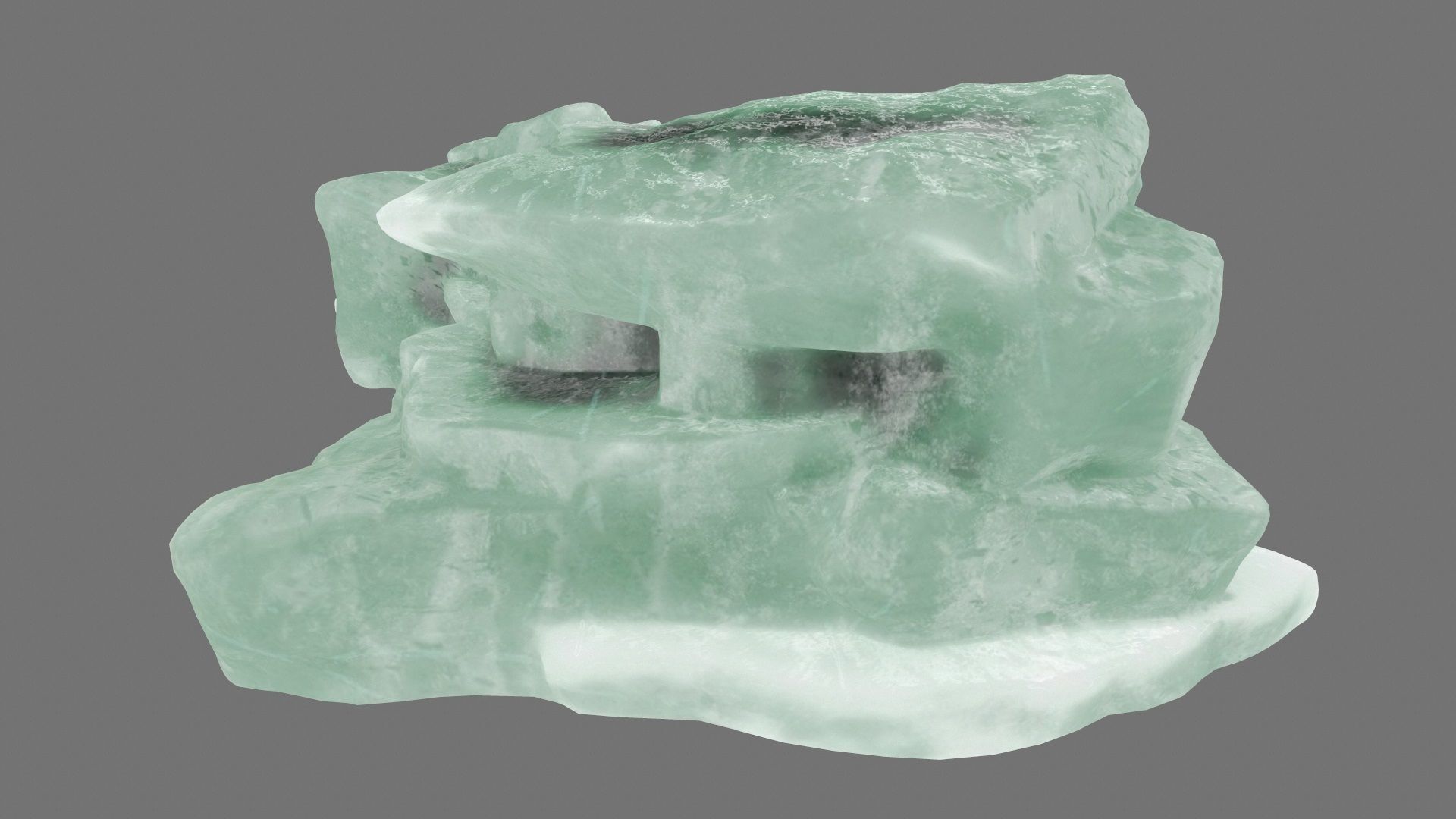 ice mountain Low-poly 3D model_1