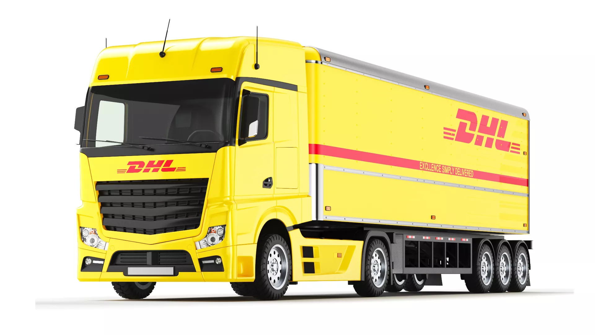 Large DHL Truck 3D model