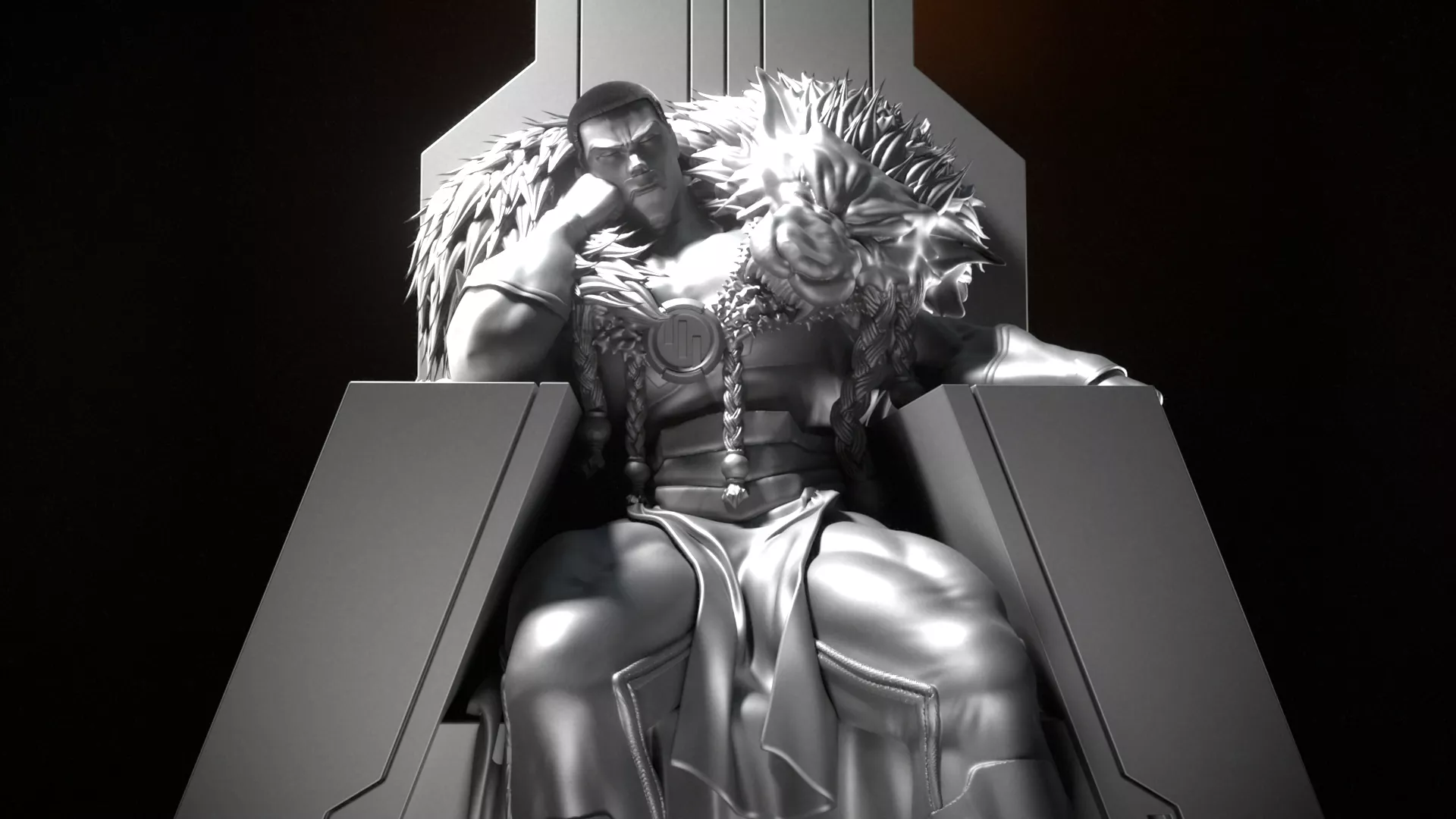 Thragg viltrumite grand regent from invincible on throne 3D print model