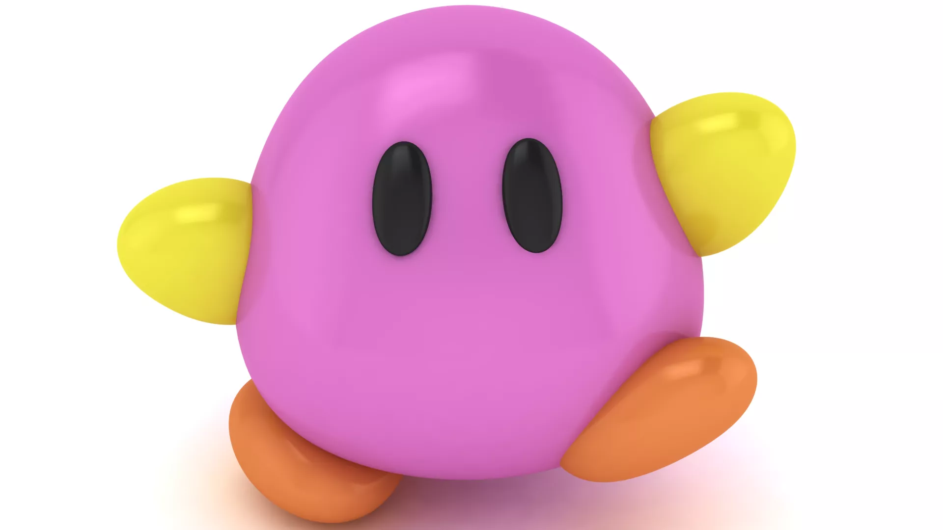 Cute Pink Round Cartoon Character 3D Printable Model 3D print model