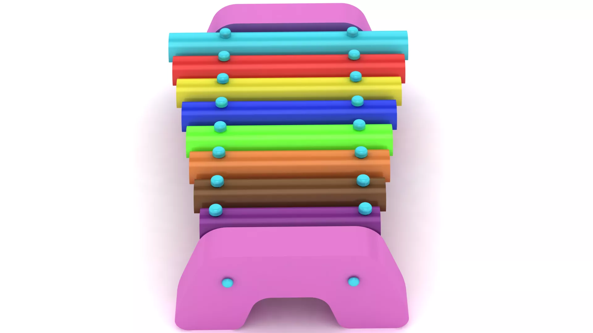 Colorful Rainbow Wooden Xylophone Toy 3D print model