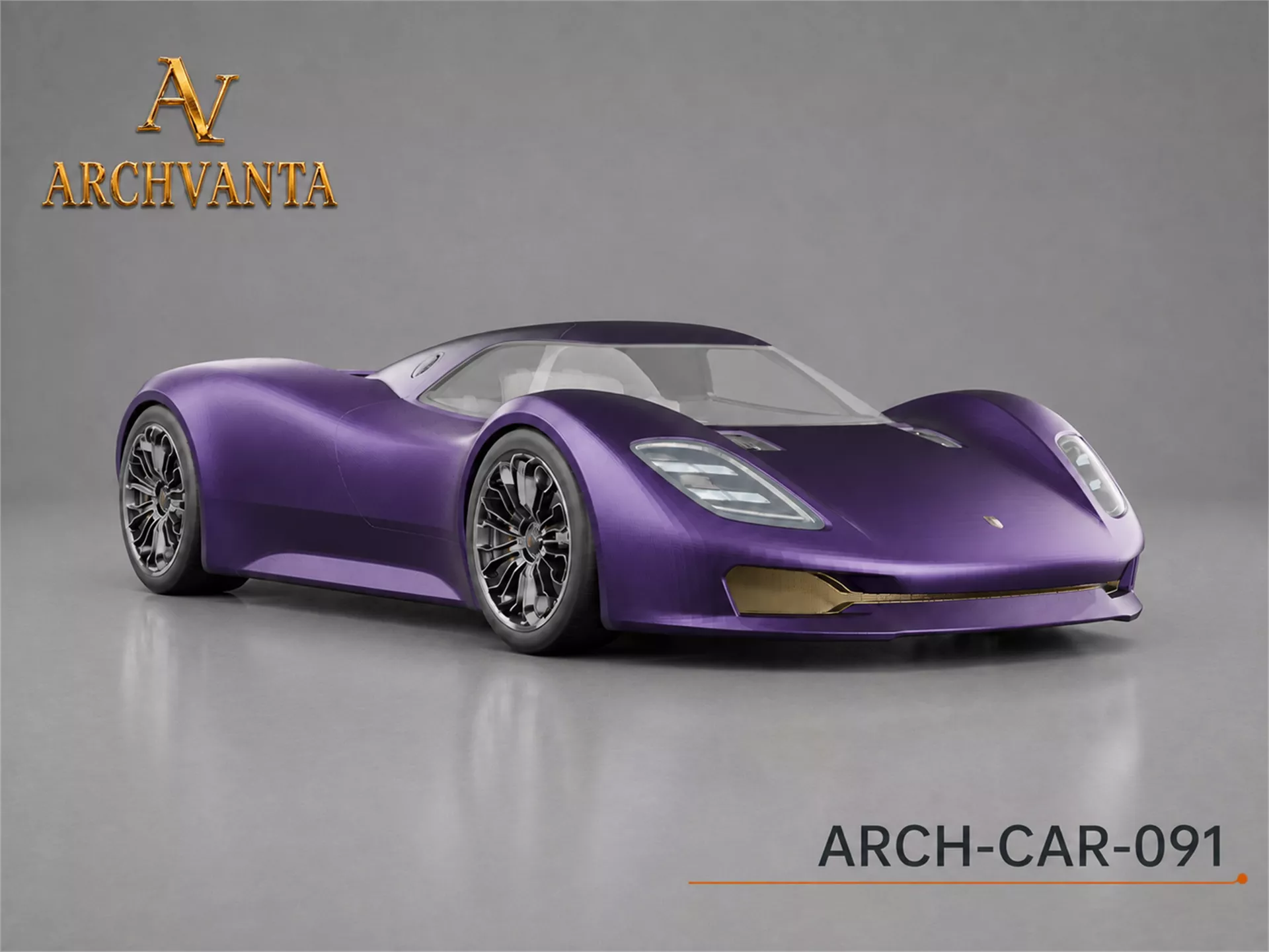 Violet Performance Hypercar Coupe - High Detail 3D Model 3D model