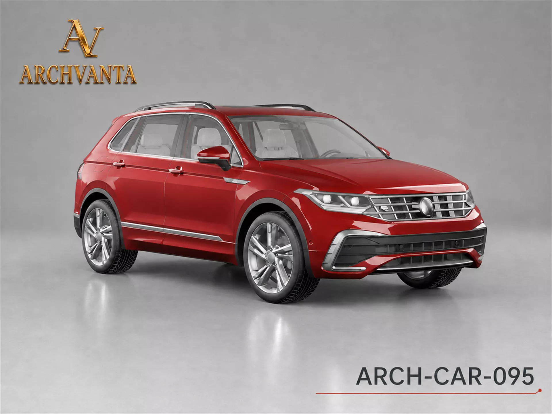 Crimson Family Crossover SUV - High Detail 3D Model 3D model