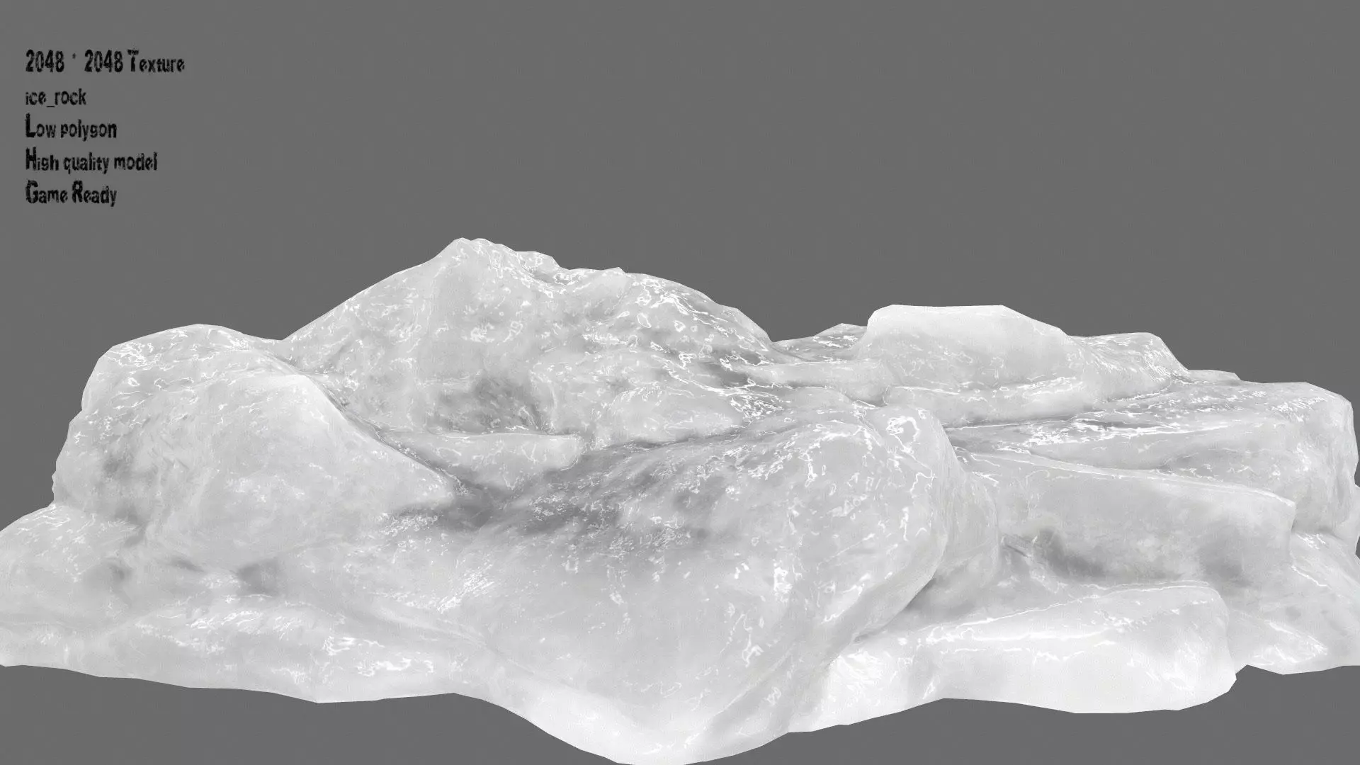 ice mountain Low-poly 3D model_0