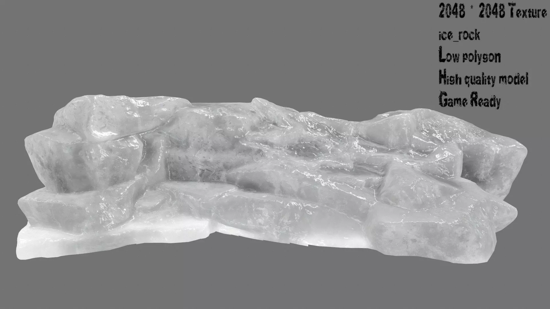 ice mountain Low-poly 3D model_0