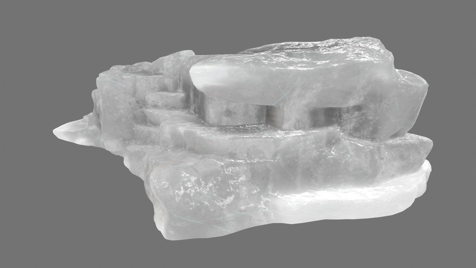 ice mountain Low-poly 3D model_1