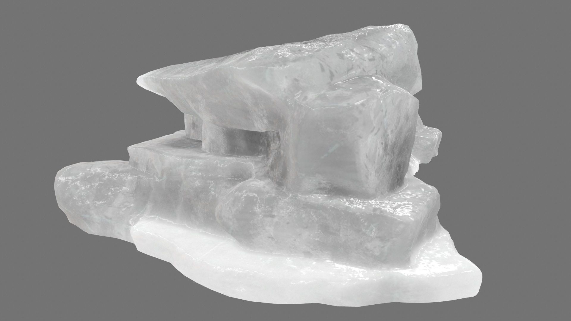 ice mountain Low-poly 3D model_3