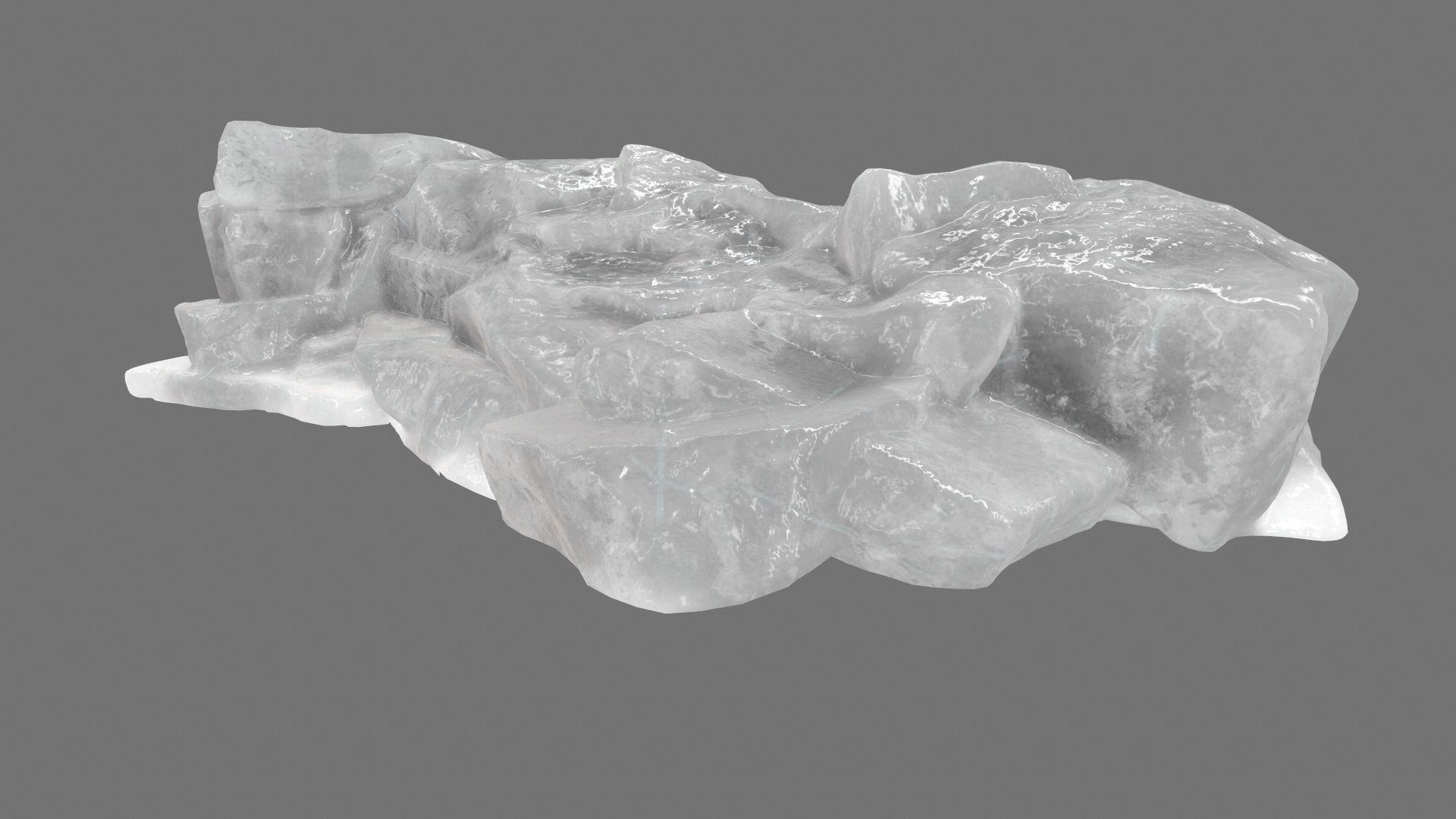 ice mountain Low-poly 3D model_7