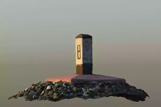 Kilometer post Free 3D model