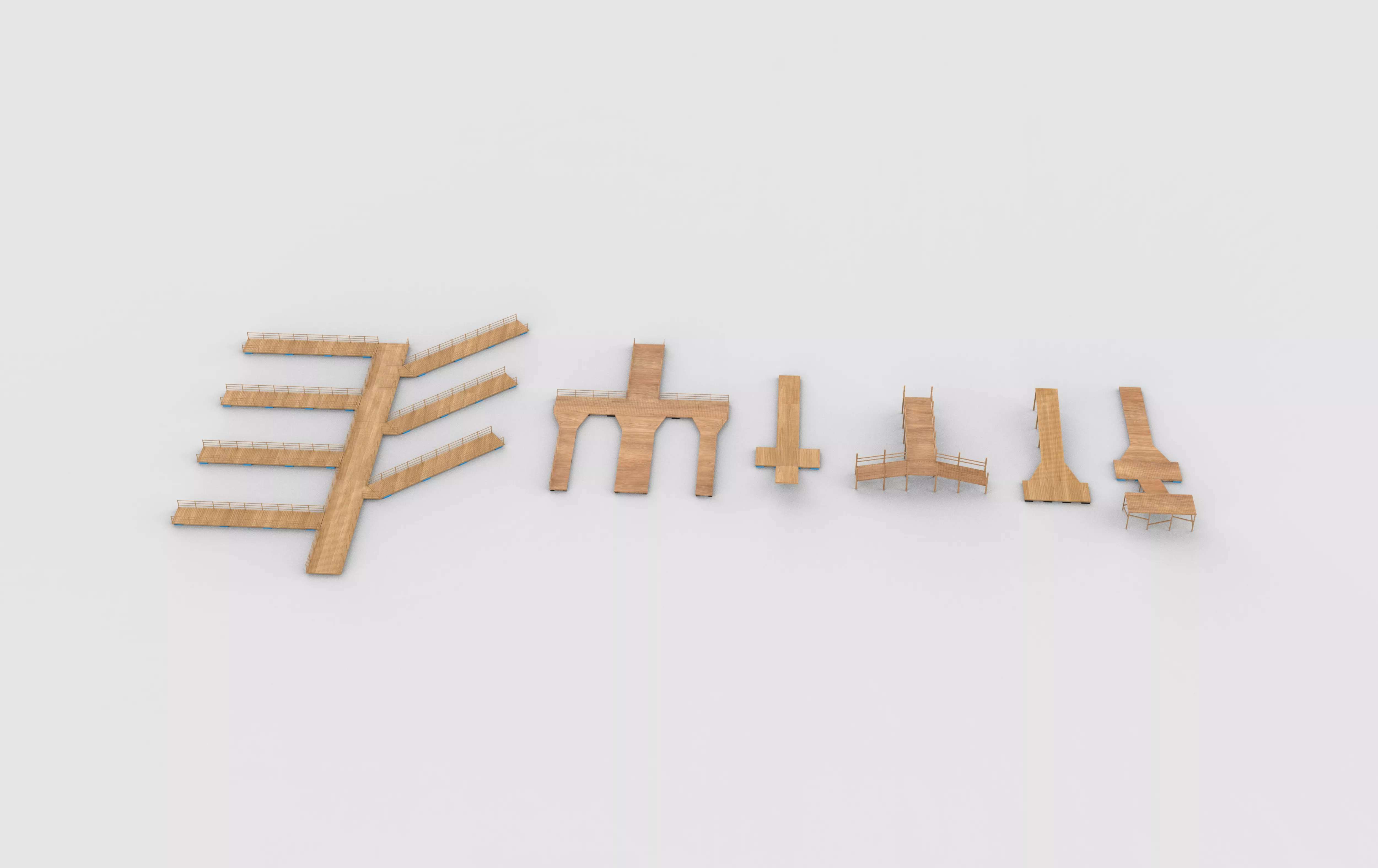 4 set of lack dock 3D model