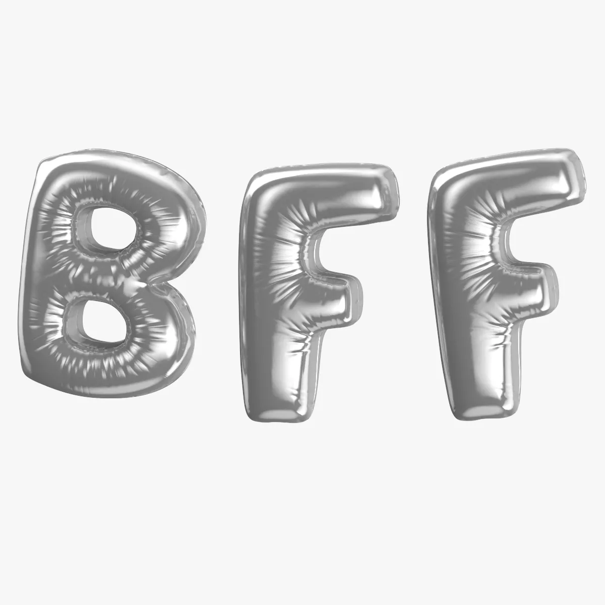 Foil Baloon Words BFF Silver 3D model