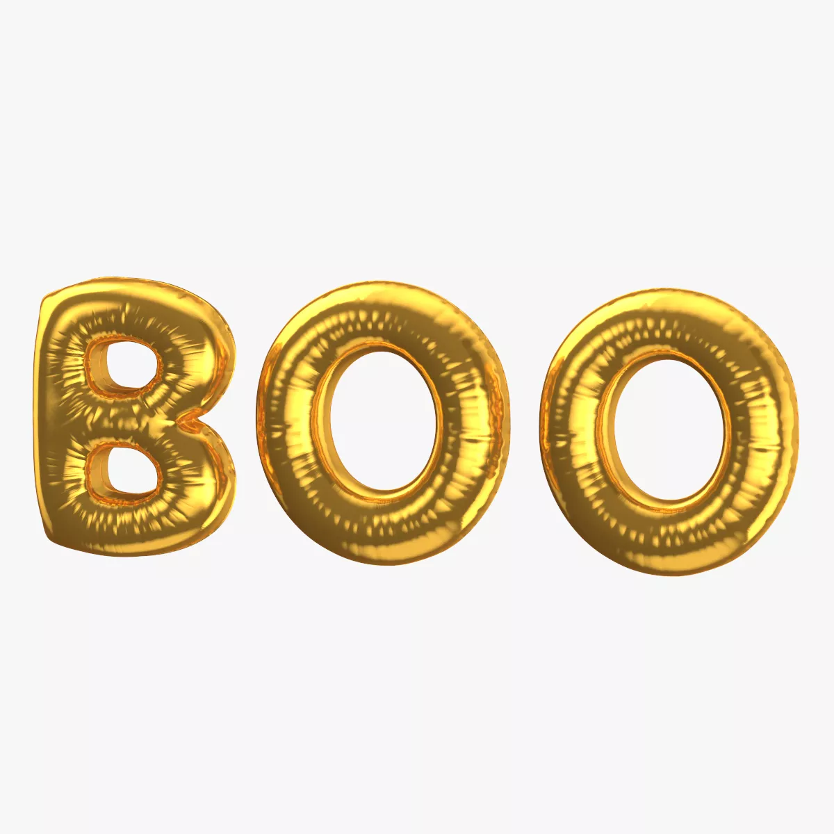 Foil Balloon Words Boo Gold 3D model