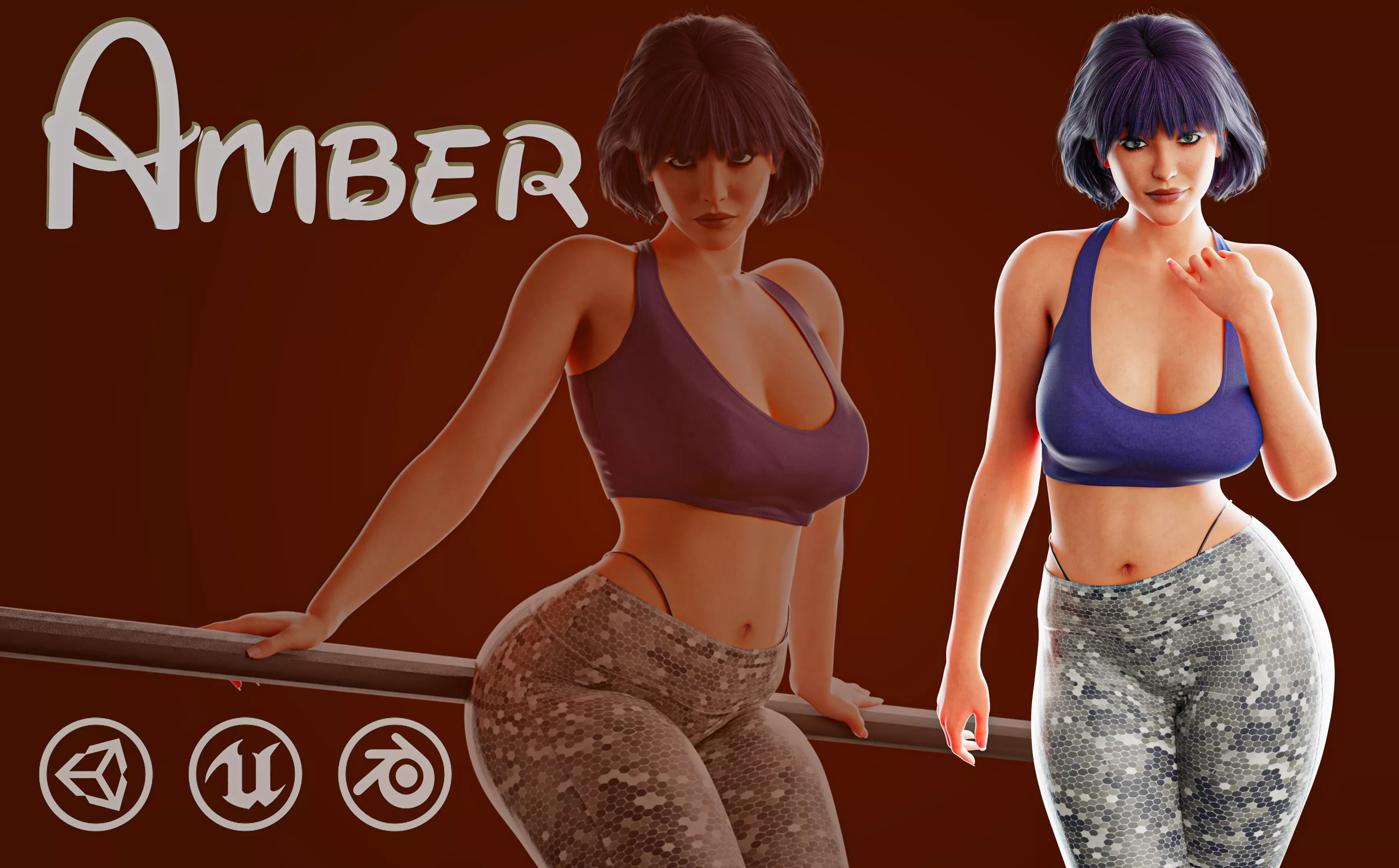Realistic Female Character Rigged And Game Ready Low-poly 3D model
