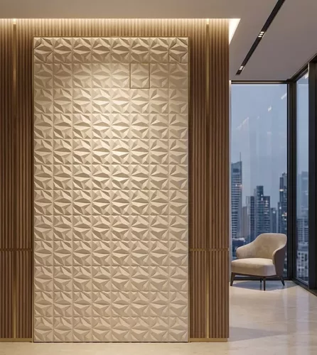 Geometric Origami 3D Pattern Wall Panel Relief STL MAX RLF