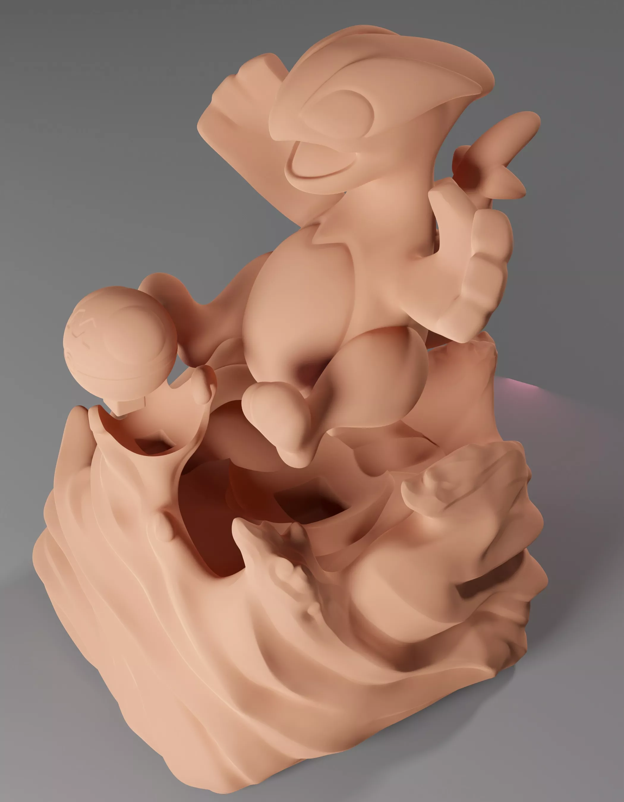 Lugia Figure - Chibi Pokemon Style Figure 3D print model