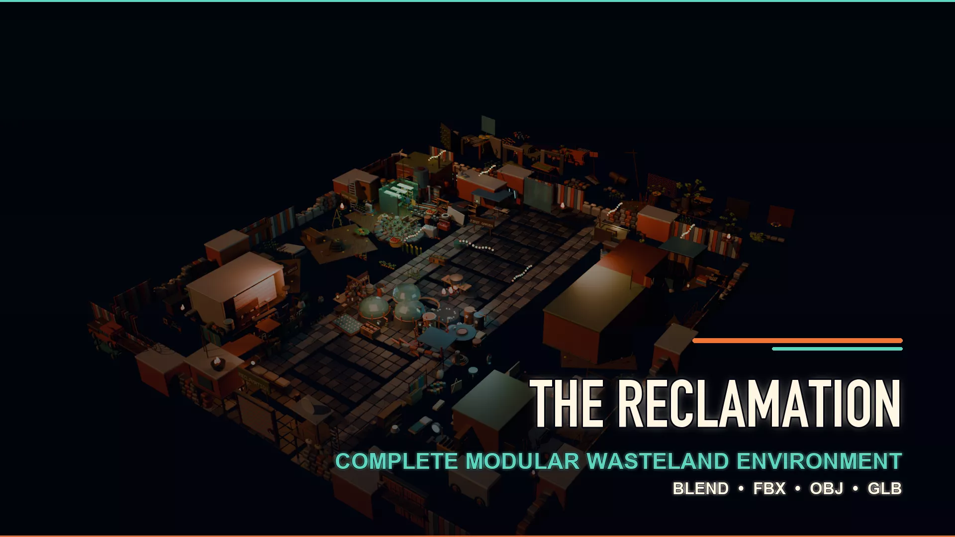 Post Apocalyptic Wasteland Settlement Environment Pack 342 Low-poly 3D model