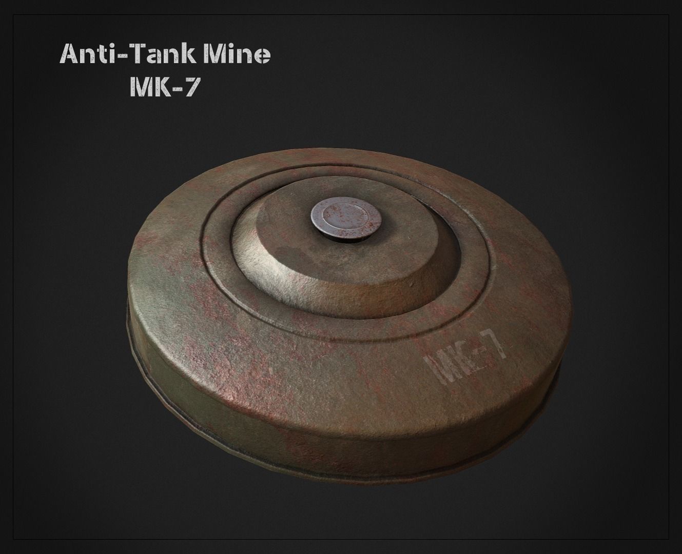 Anti-Tank Land Mine MK-7 Low-poly 3D model_0