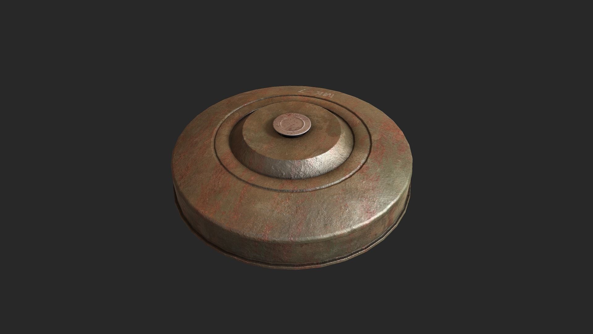 Anti-Tank Land Mine MK-7 Low-poly 3D model_1