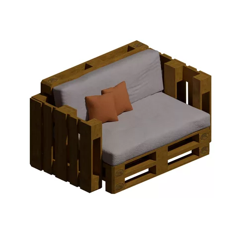 Single Wooden Pallet Armchair Sofa with Cushions