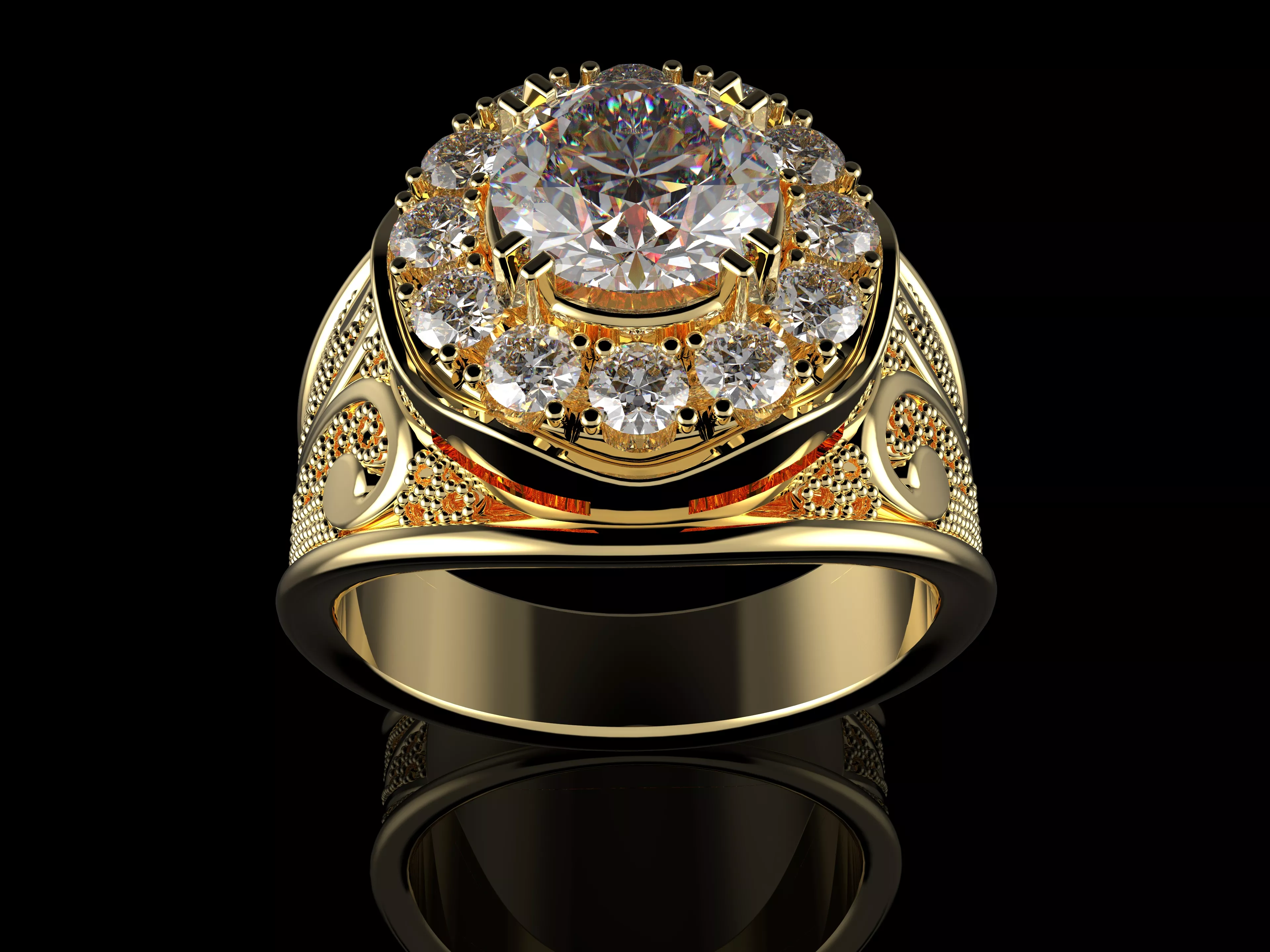 Elegant Ring 3dm STL Ready for Casting Model N1759 3D print model