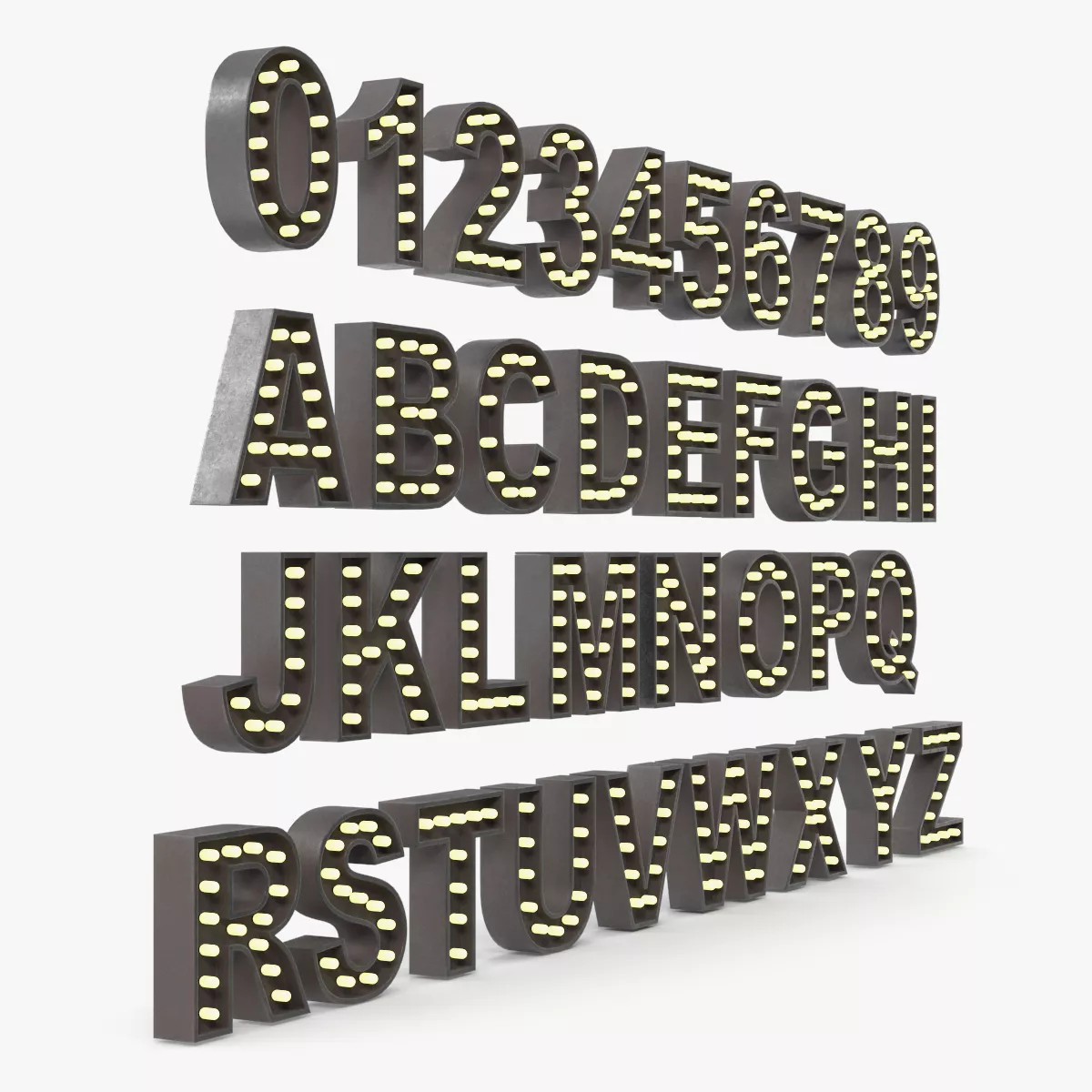 Light Bulb Letter Low-poly 3D model