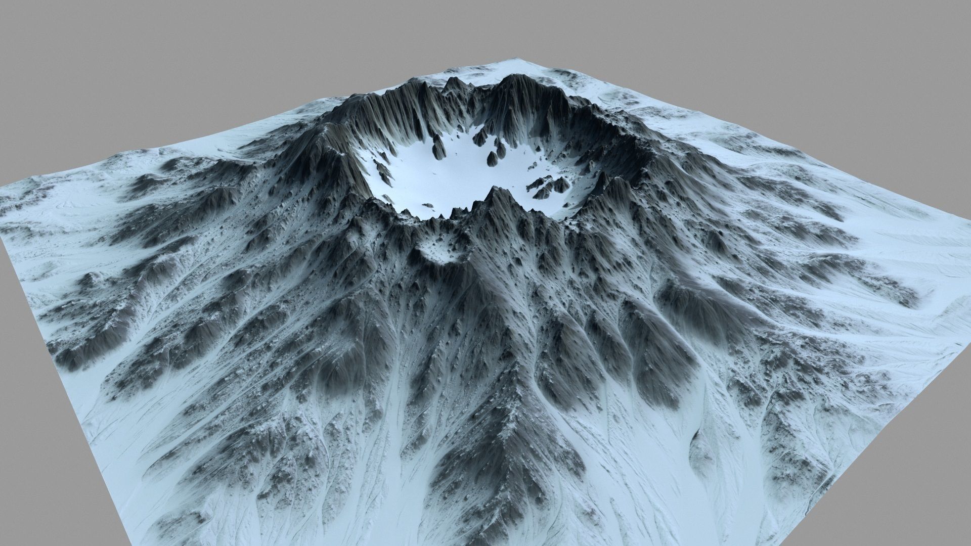 Snow Mountain Low-poly 3D model_7