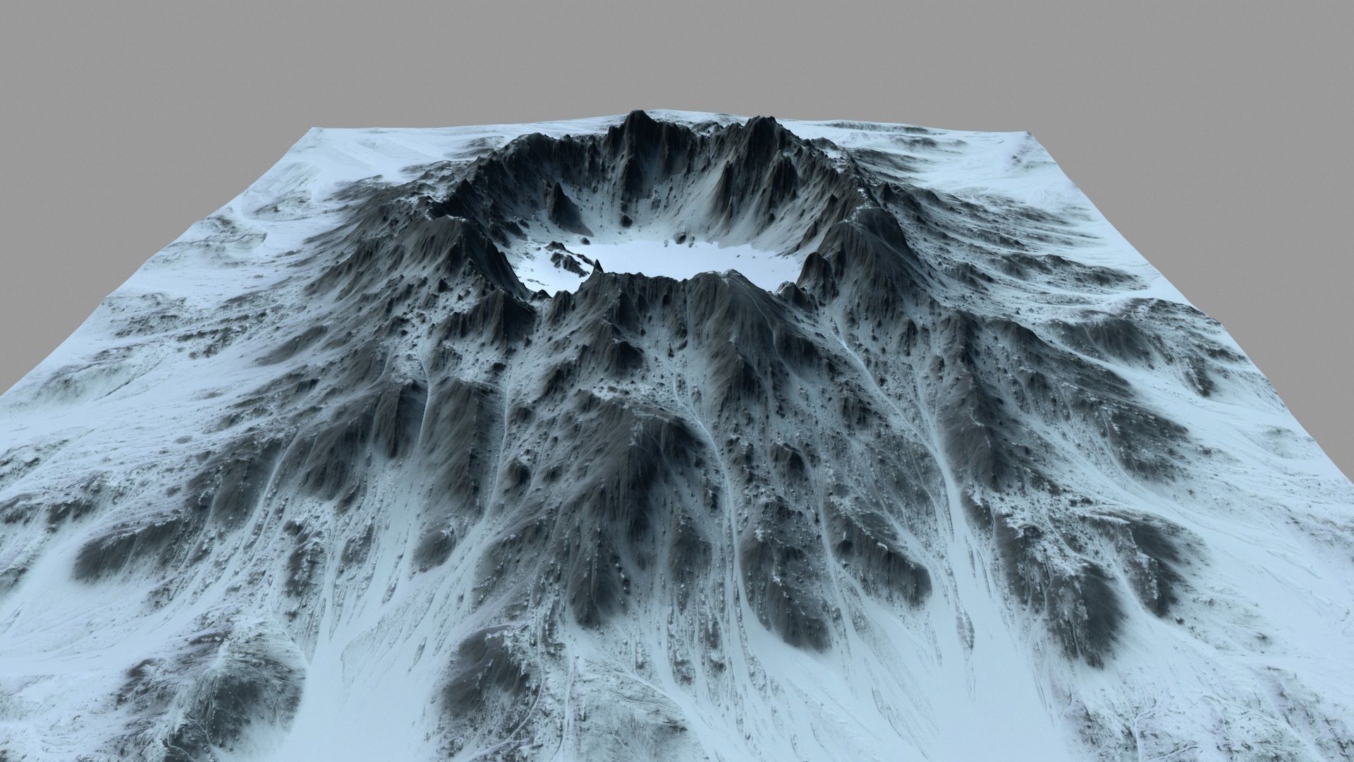 Snow Mountain Low-poly 3D model_6