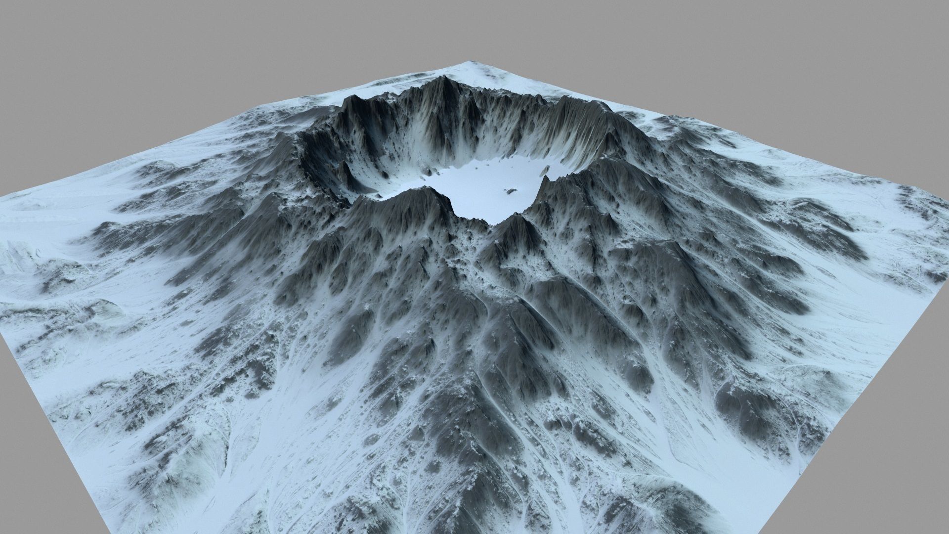 Snow Mountain Low-poly 3D model_3