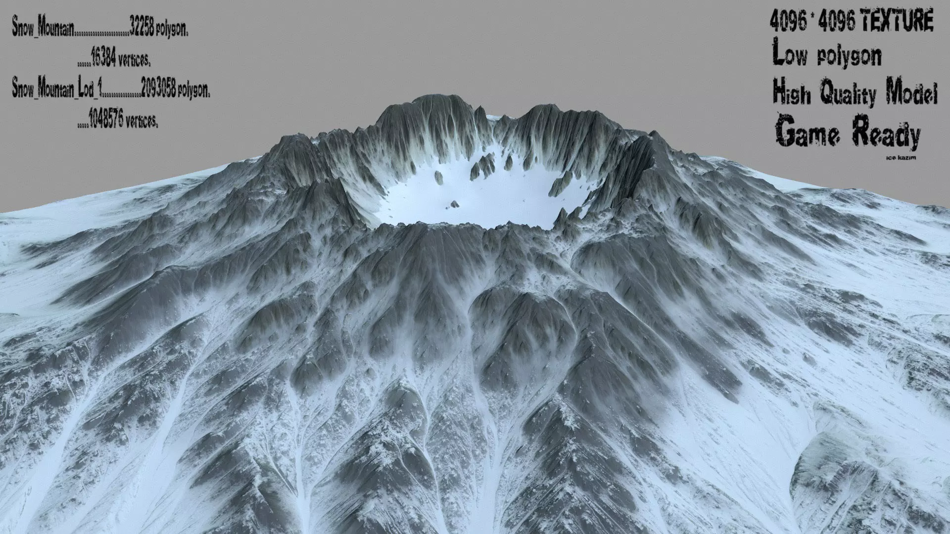 Snow Mountain Low-poly 3D model_0