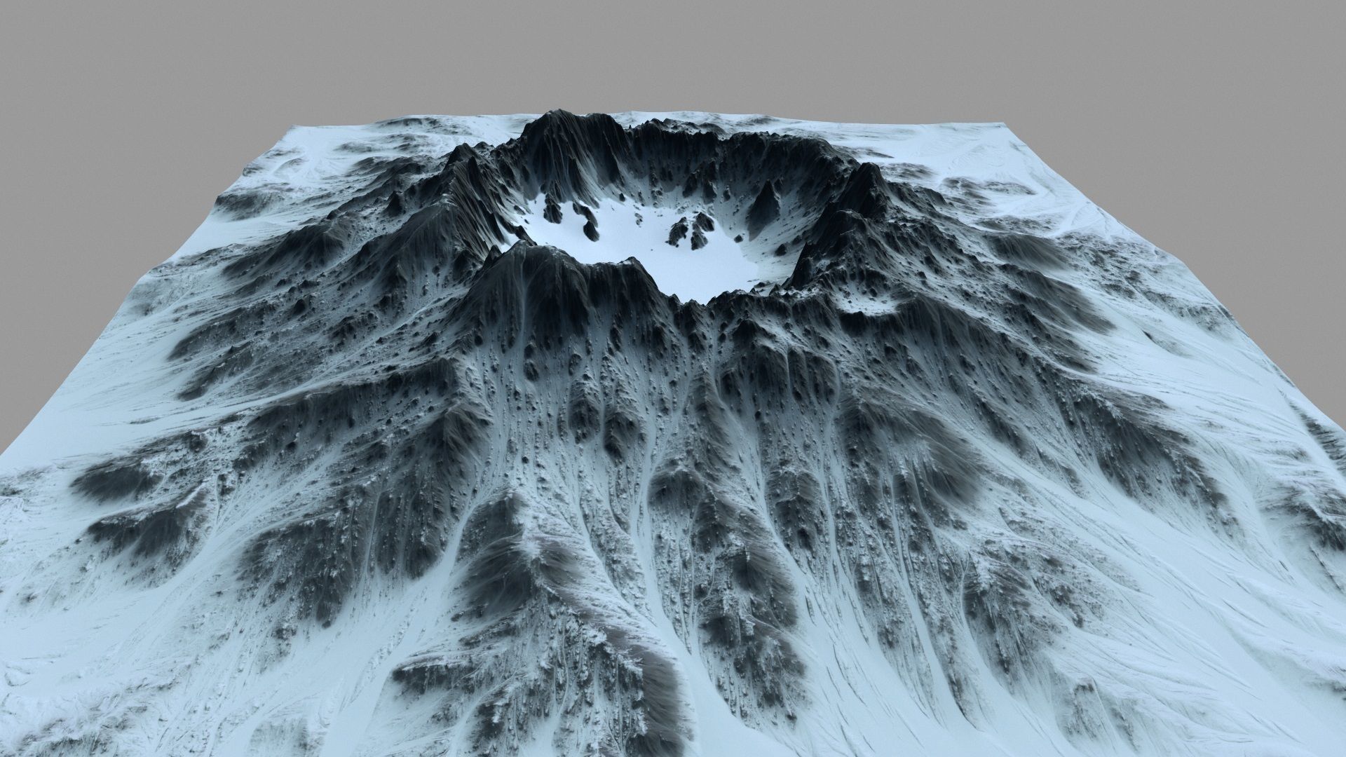 Snow Mountain Low-poly 3D model_1