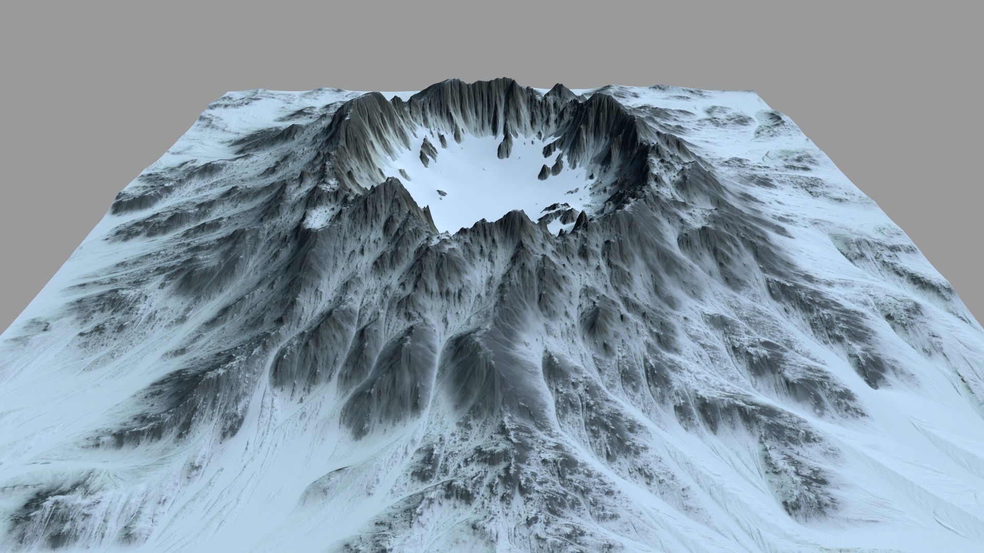 Snow Mountain Low-poly 3D model_4