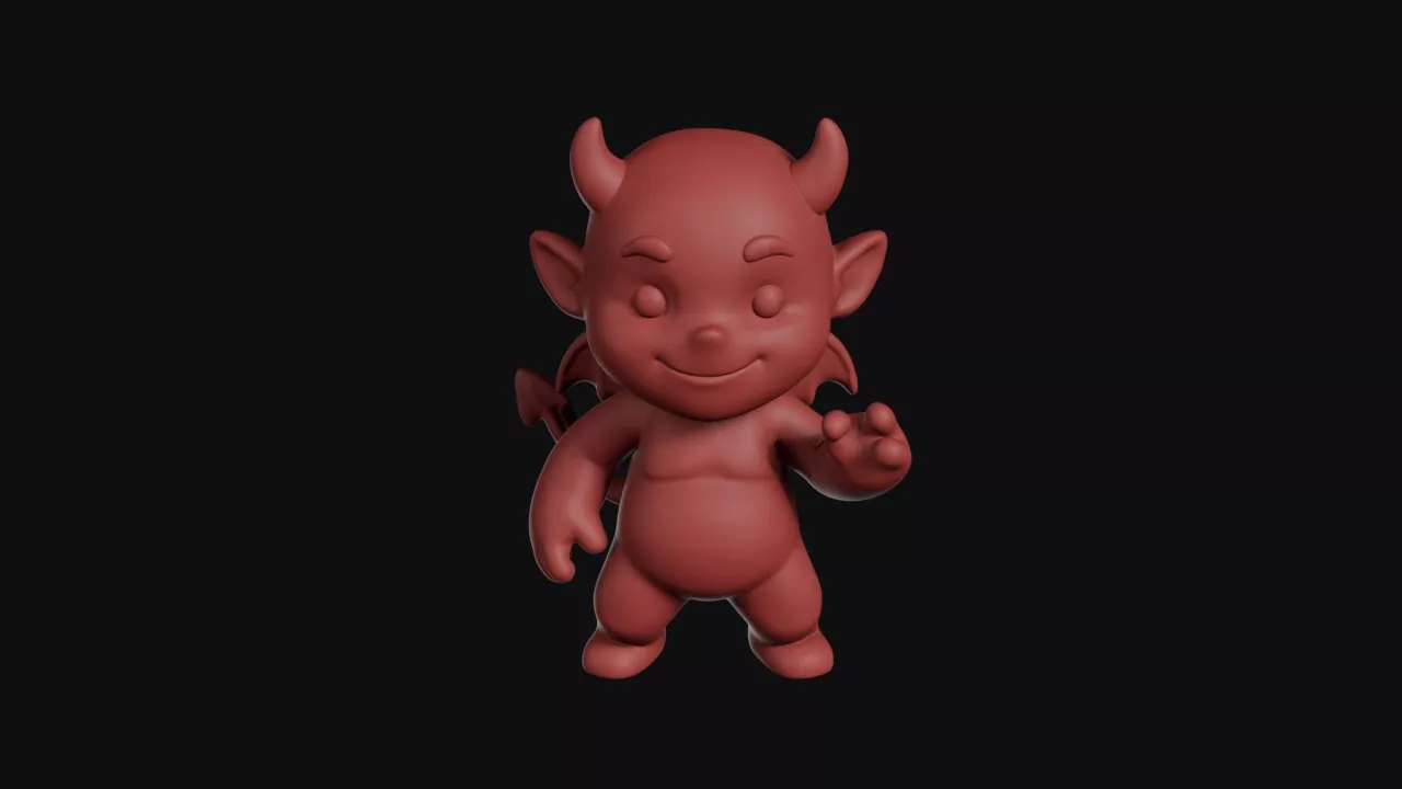 Little Horned Imp With Tail 3D print model