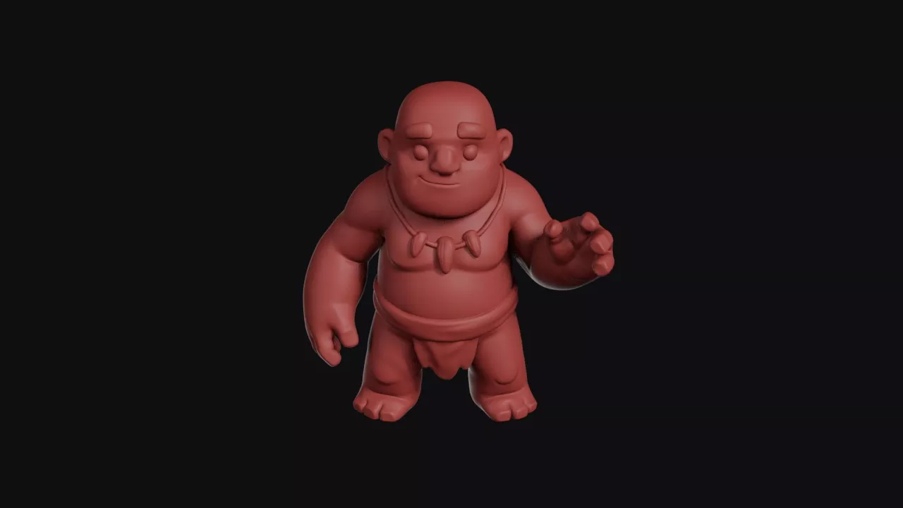Bald Giant In Loincloth 3D print model