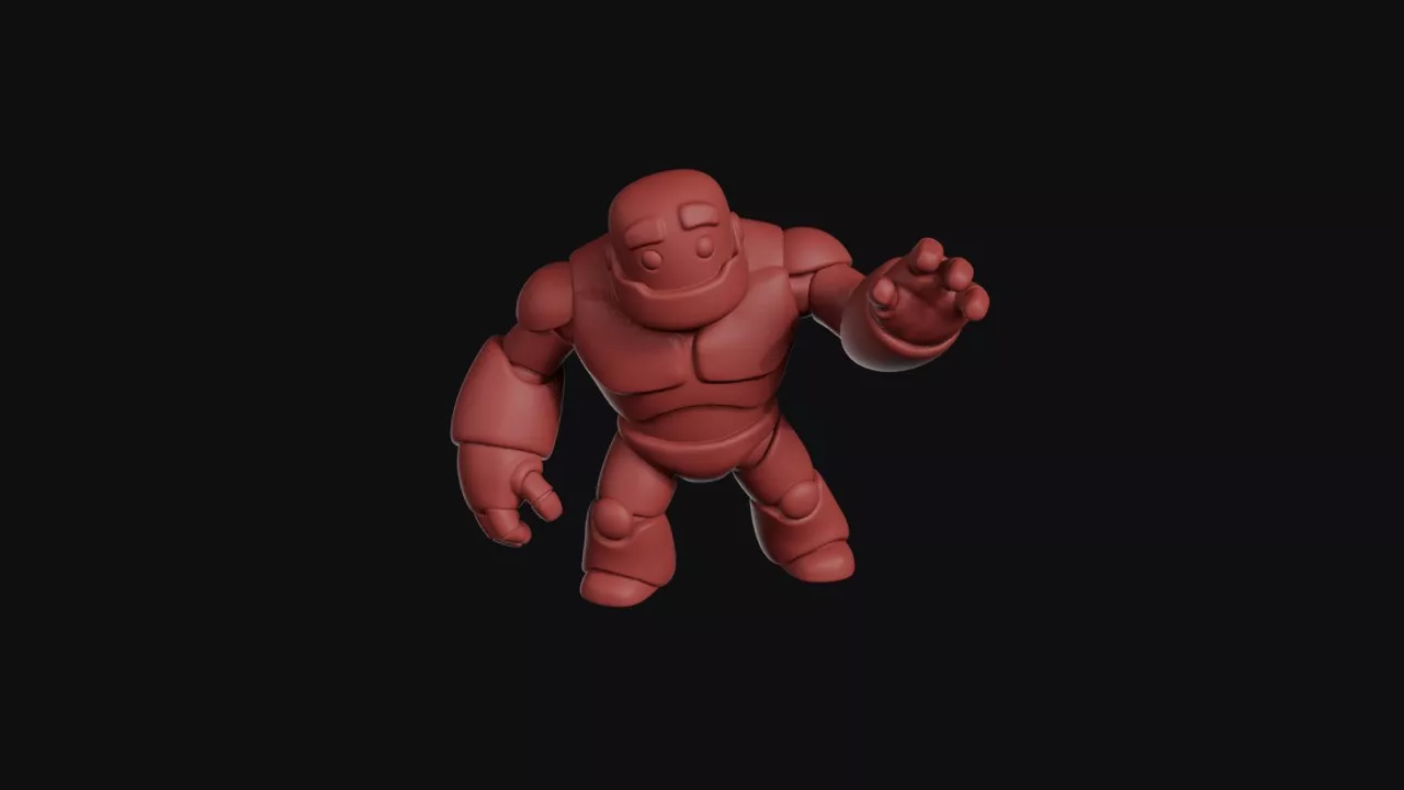 Helmeted Iron Golem Waving 3D print model