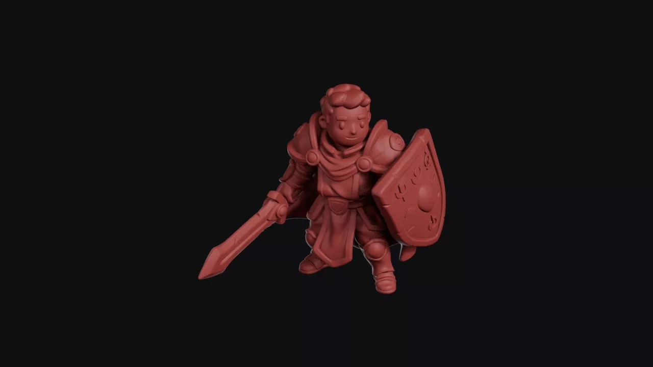 Paladin With Greatsword And Shield 3D print model