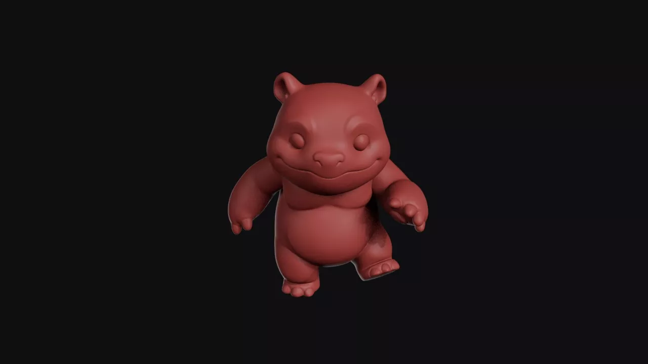 Plump Panda Like Creature 3D print model