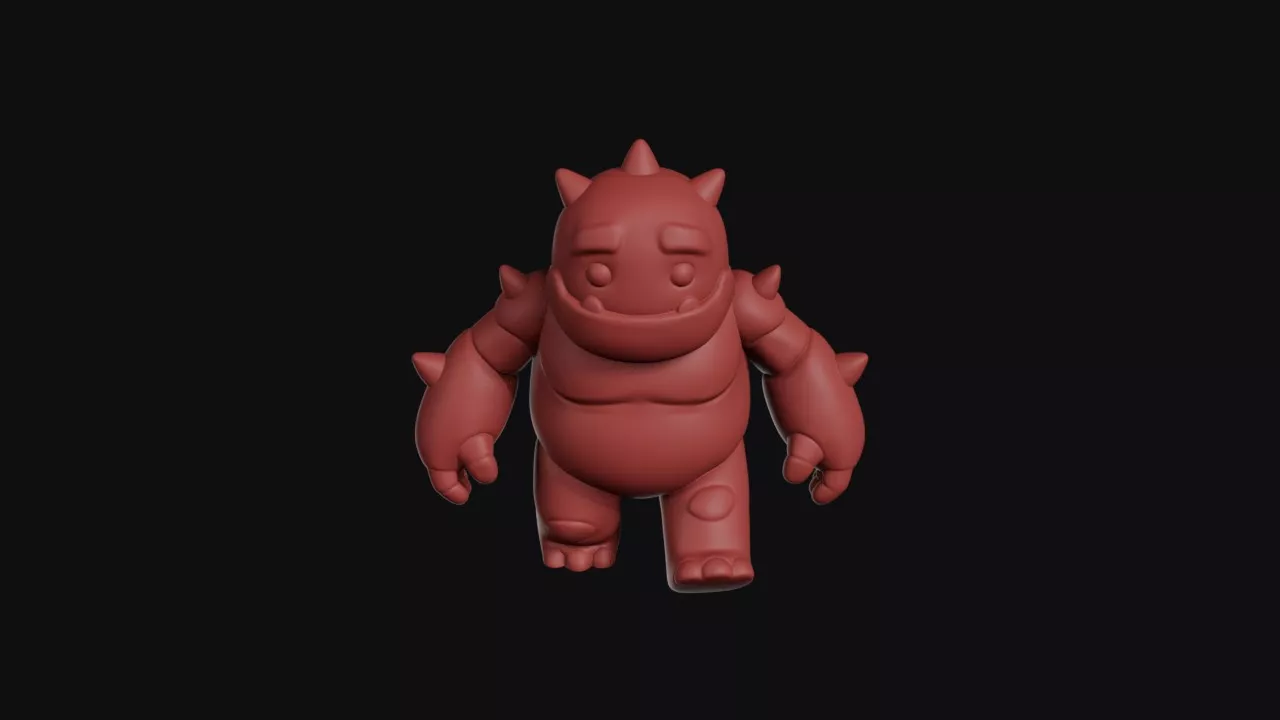 Chunky Spiked Golem Creature 3D print model